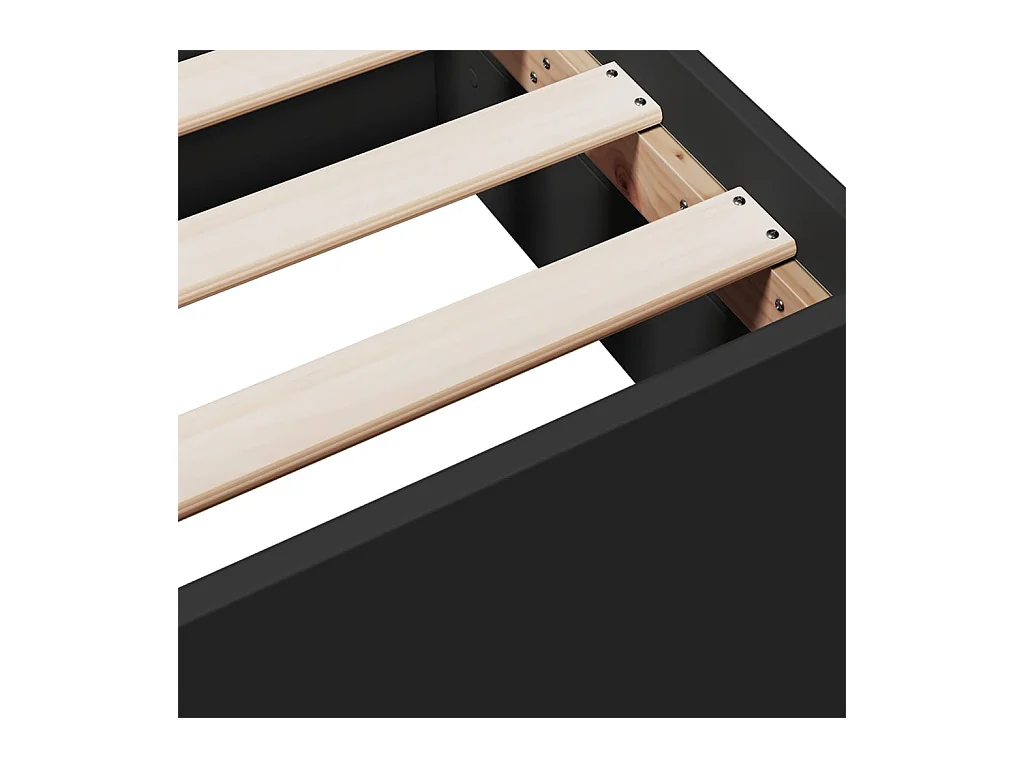 Giroletto con Cassetti Nero 75x190 cm in Legno Multistrato