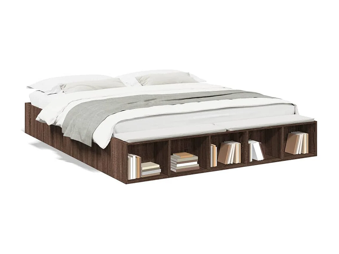 Cadre de lit sans matelas chêne marron 200x200 cm