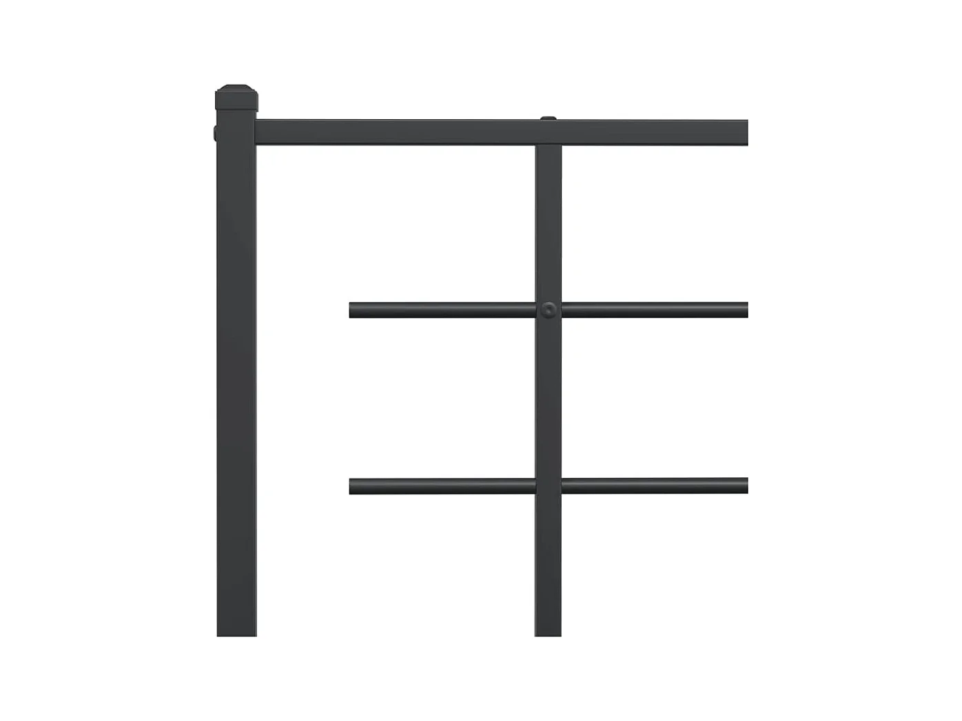 Giroletto con Testiera in Metallo Nero 180x200 cm