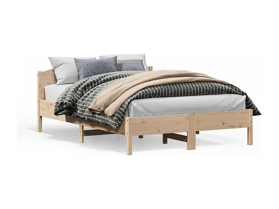 Cadre de lit sans matelas 160x200 cm bois massif de pin