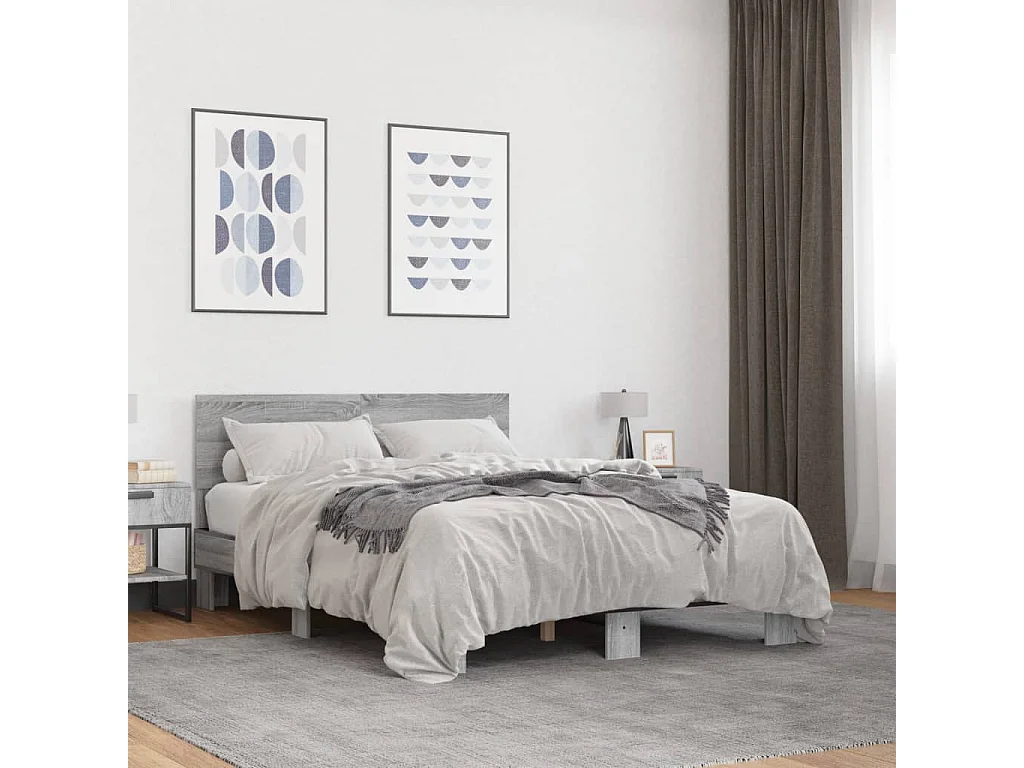 Cadre de lit sans matelas sonoma gris 120x200 cm