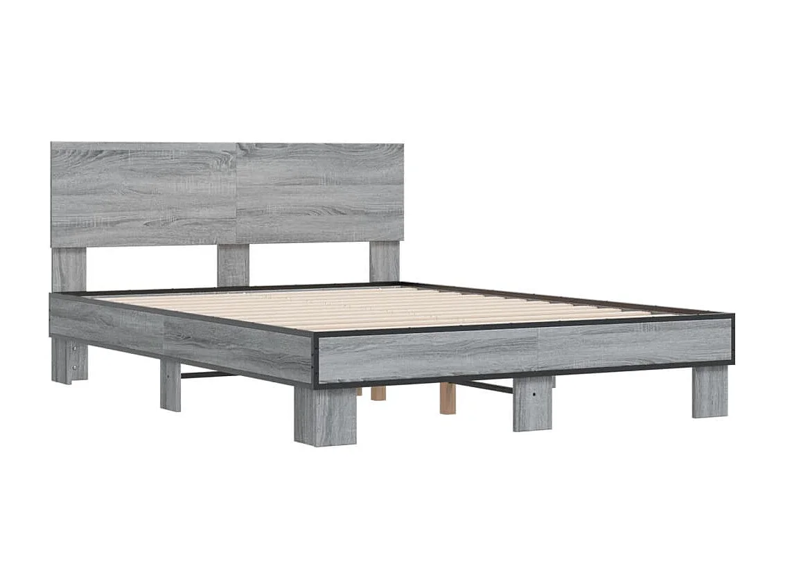 Cadre de lit sans matelas sonoma gris 120x200 cm