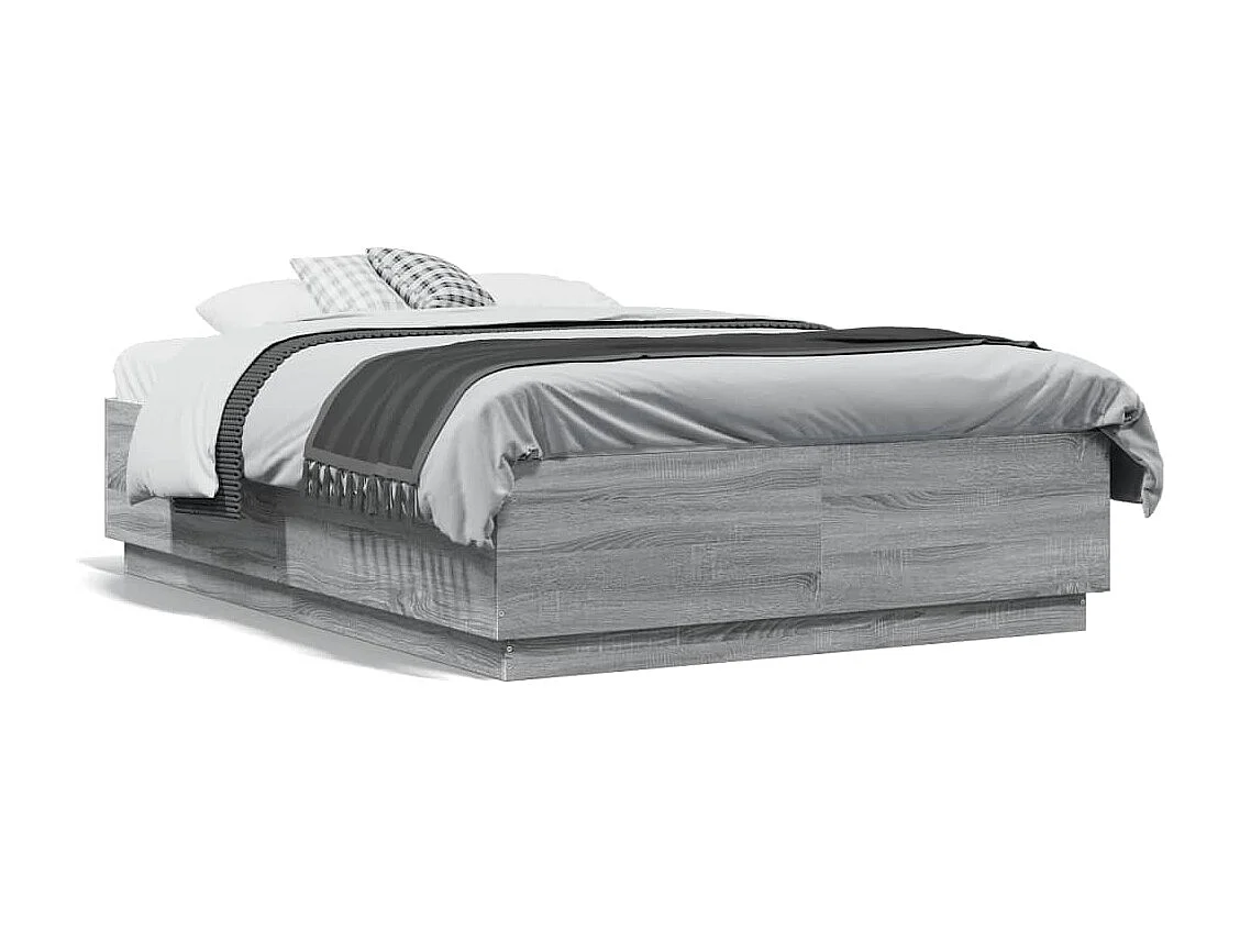Cadre de lit sans matelas sonoma gris 140x190 cm