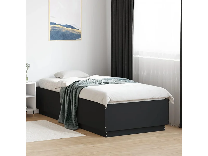 Cadre de lit sans matelas noir 100x200 cm