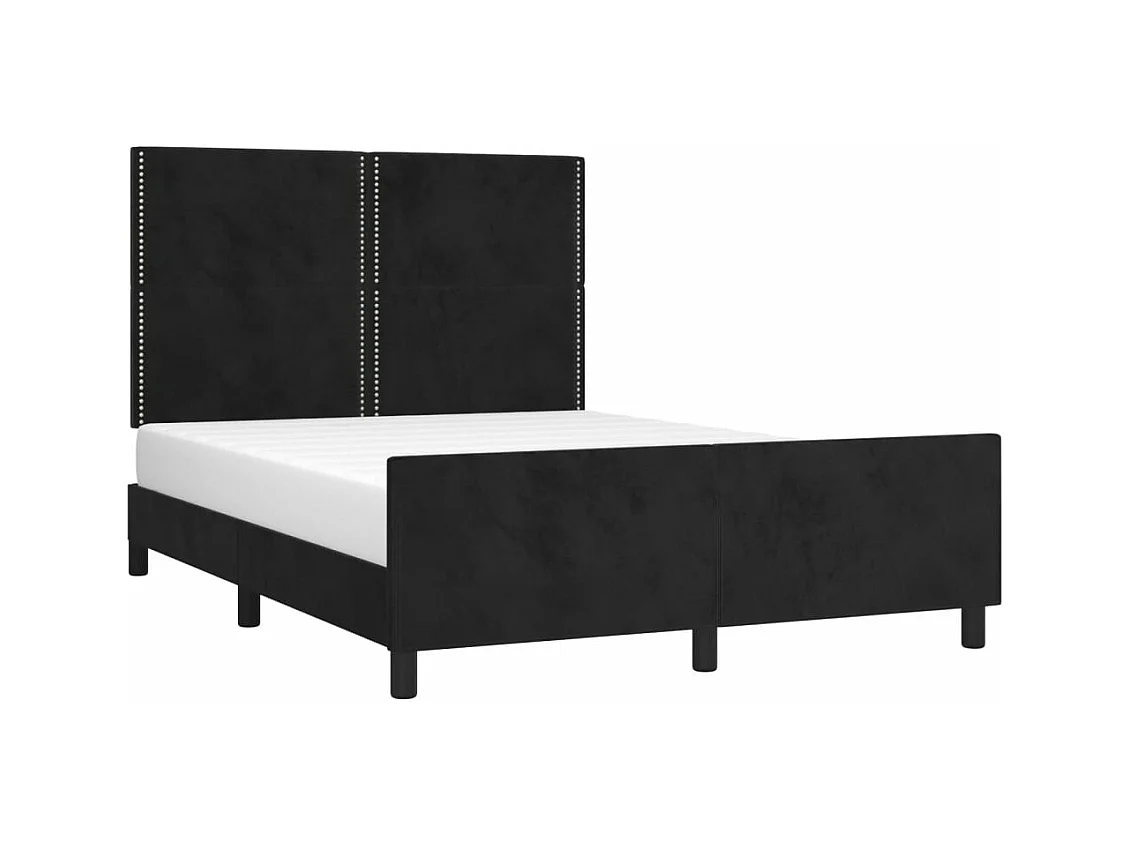 Cadre de lit sans matelas noir 140x200 cm velours