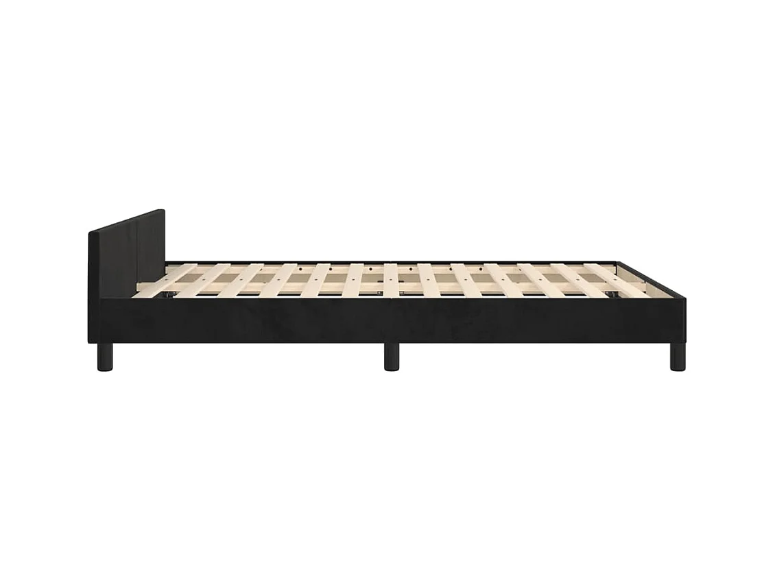 Cadre de lit sans matelas noir 140x200 cm velours