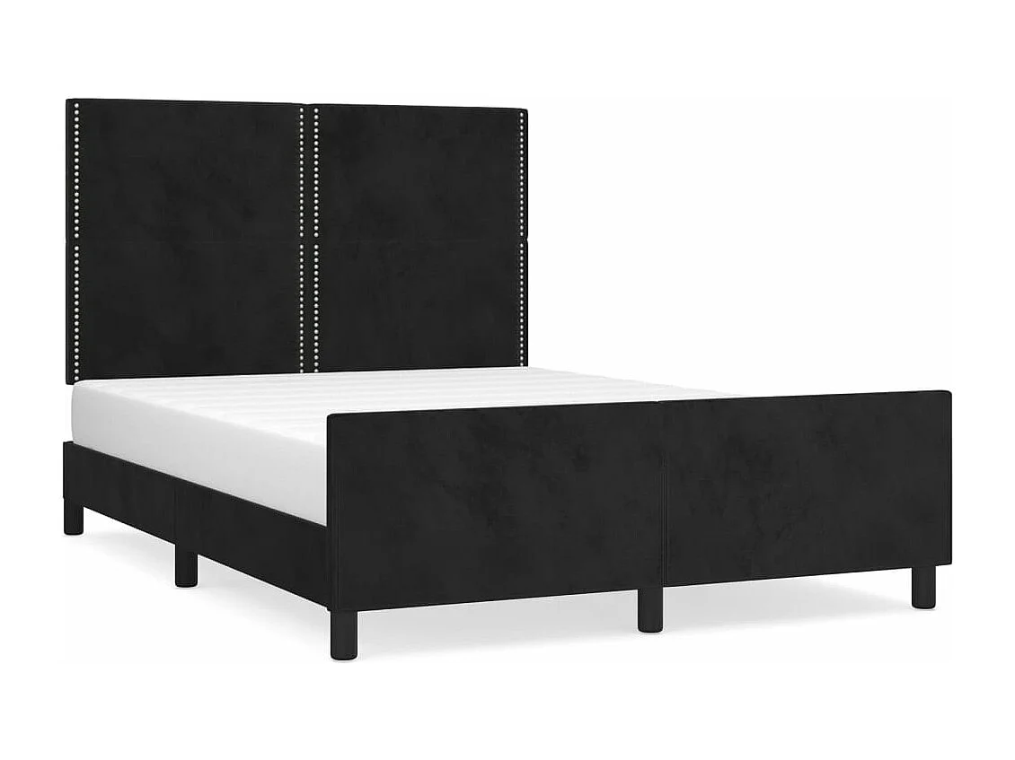 Cadre de lit sans matelas noir 140x200 cm velours