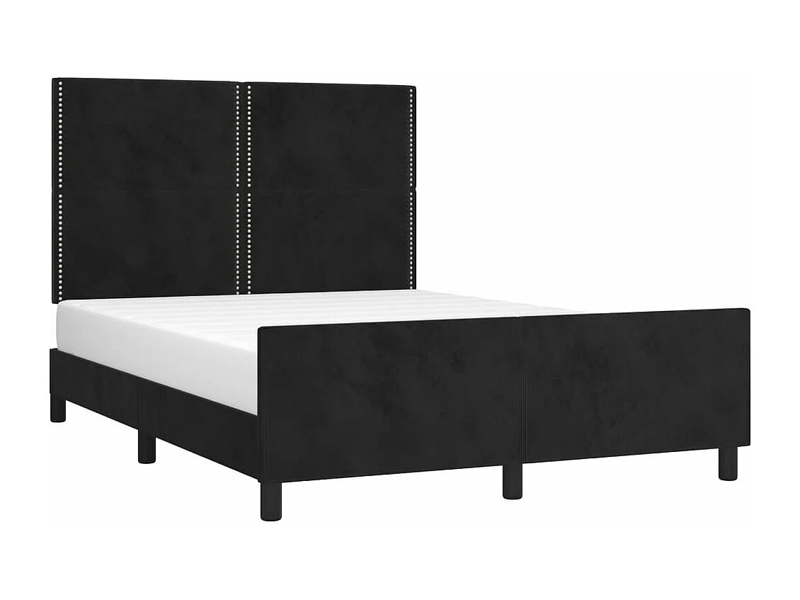 Cadre de lit sans matelas noir 140x200 cm velours