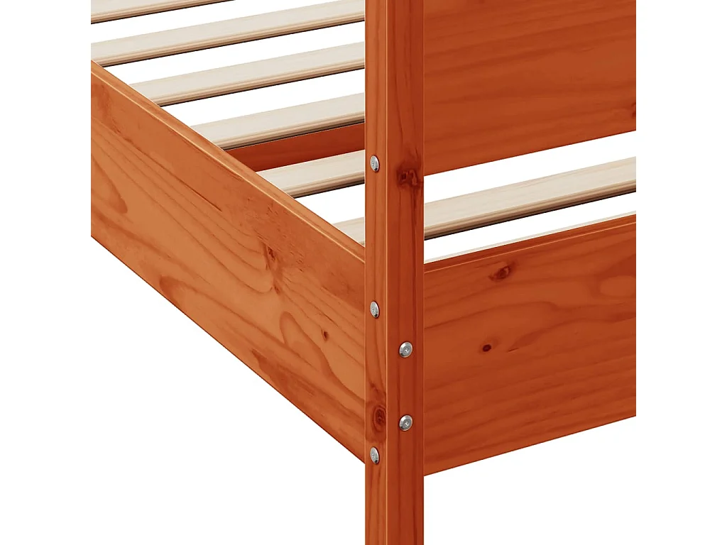 Cadre de lit sans matelas cire marron 180x200cm bois pin massif