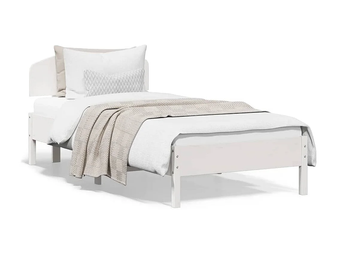 Giroletto senza Materasso Bianco 90x200 cm Legno Massello Pino