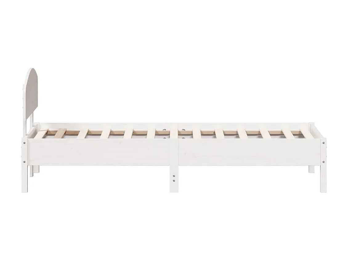 Cadre de lit sans matelas blanc 90x200 cm bois de pin massif