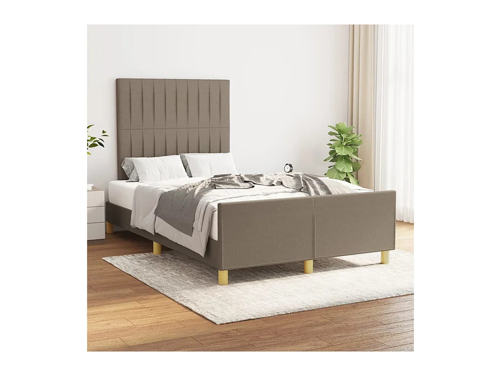 Cadre de lit sans matelas taupe 120x200 cm tissu