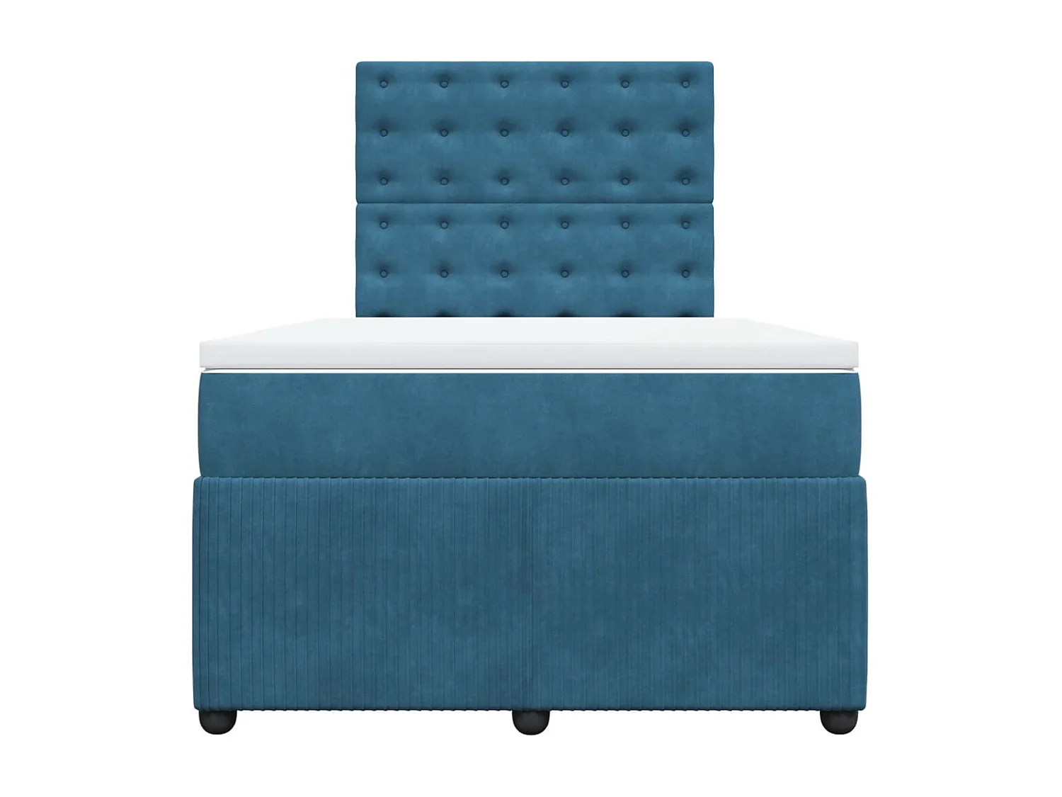 Sommier à lattes de lit et matelas bleu foncé 120x190cm velours