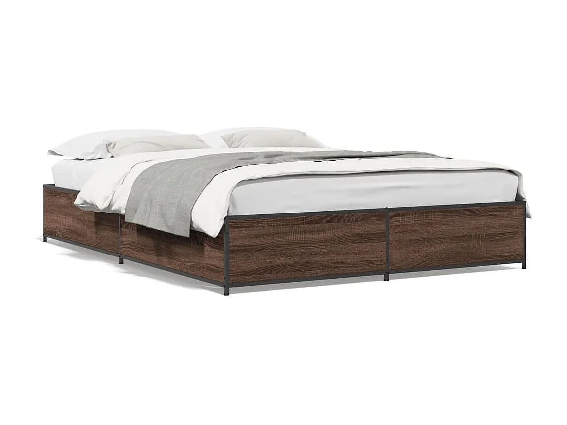 Cadre de lit sans matelas chêne marron 120x190 cm