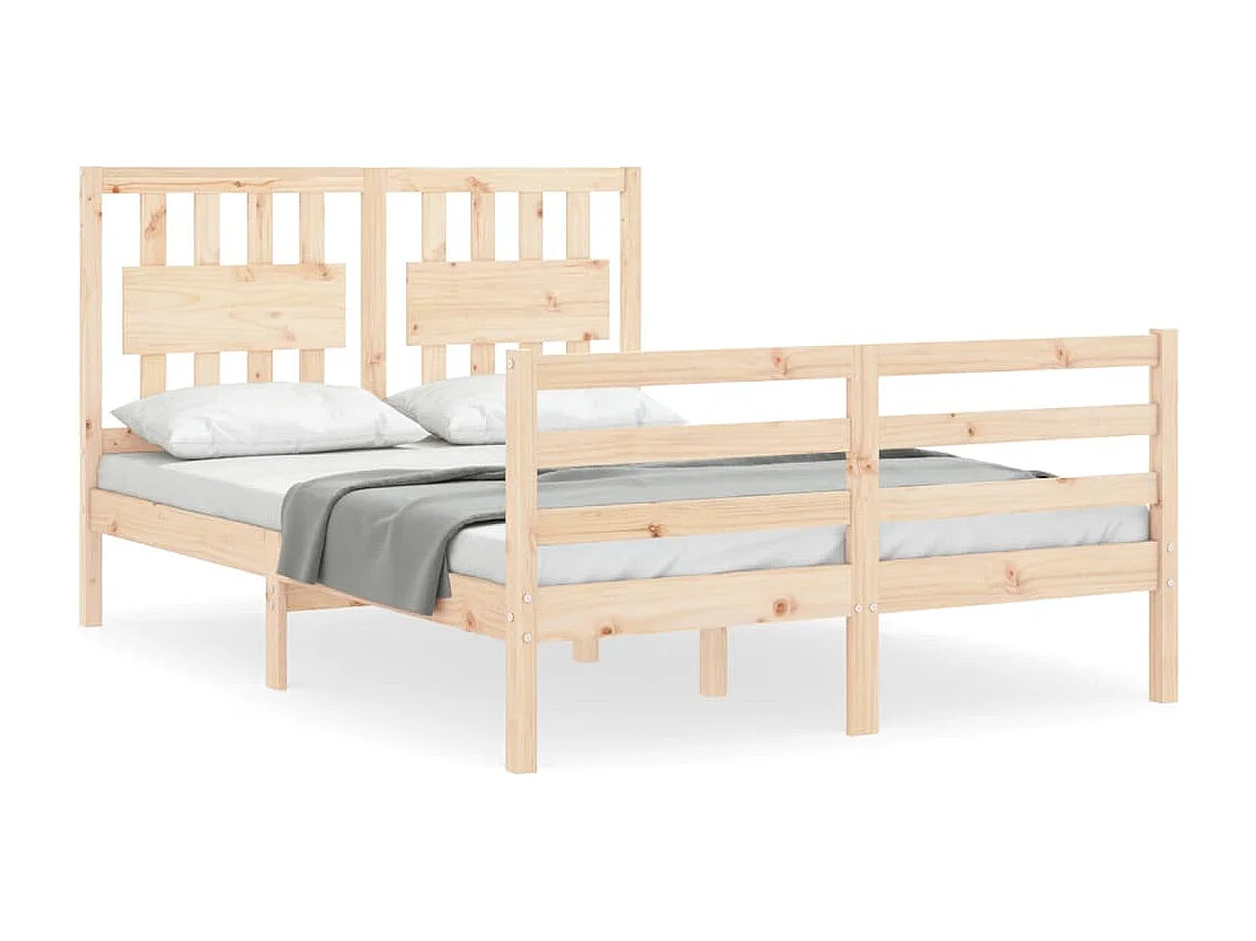 Cadre de lit sans matelas 140x190 cm bois massif