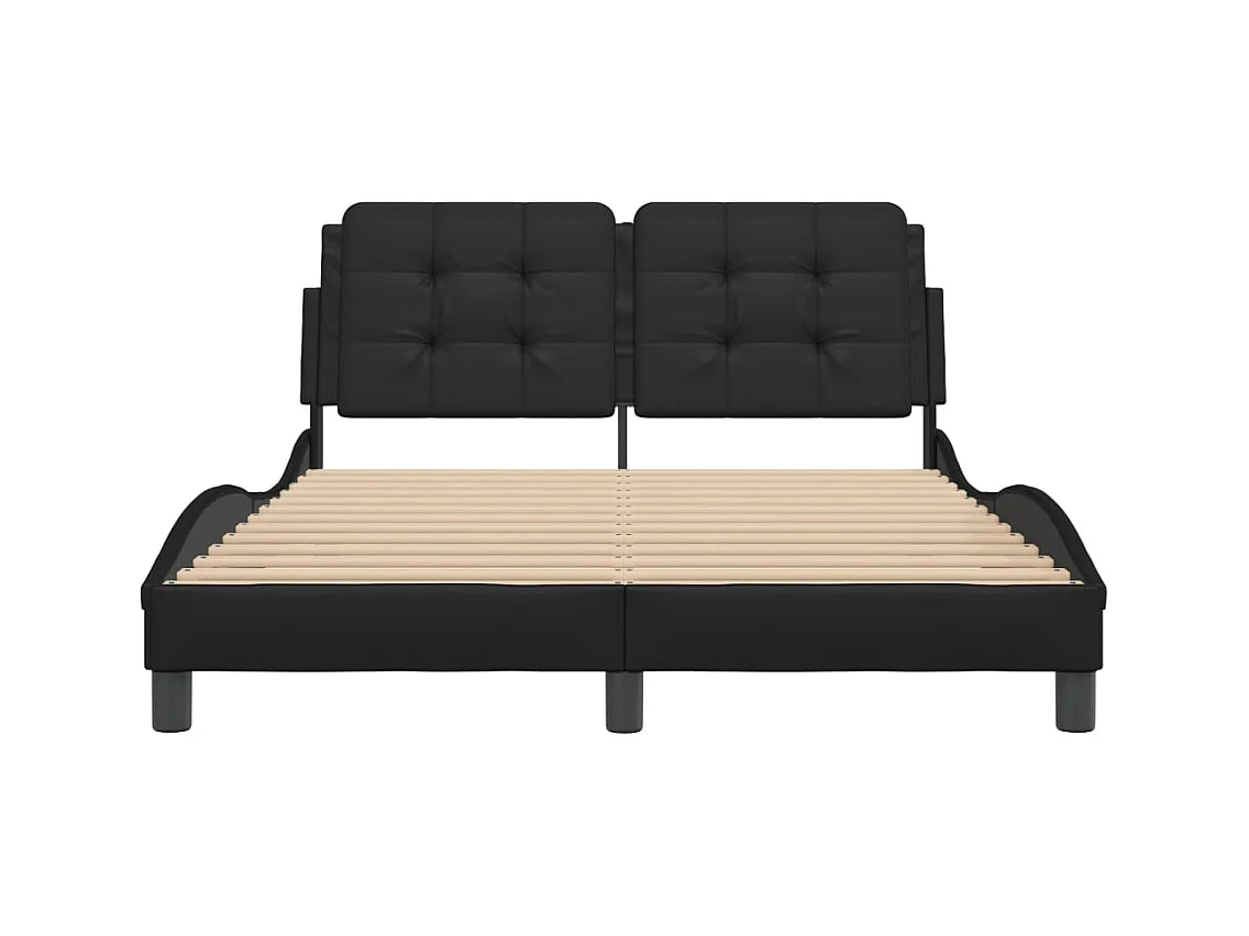 Cadre de lit sans matelas noir 140x200 cm similicuir