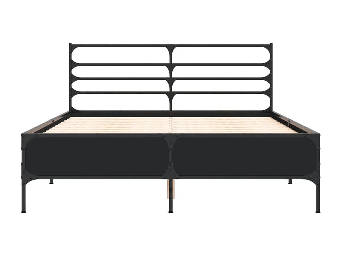 Cadre de lit sans matelas noir 140x190 cm