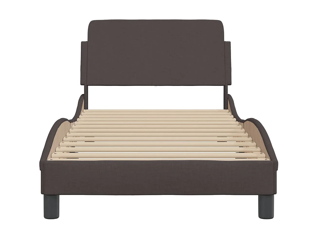 Cadre de lit sans matelas marron foncé 80x200 cm tissu