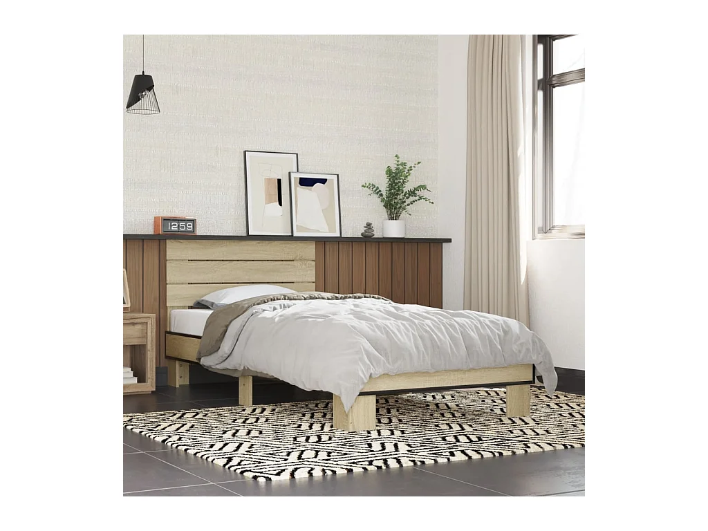 Cadre de lit sans matelas chêne sonoma 90x200 cm