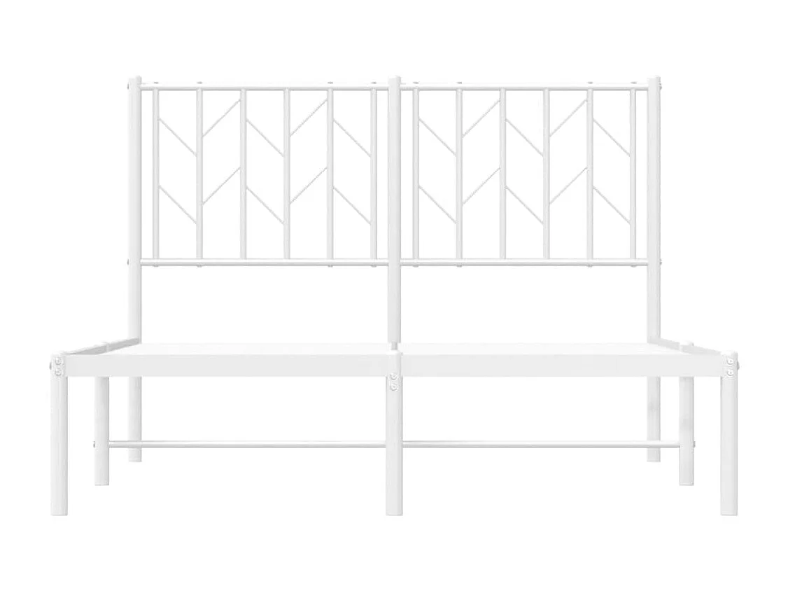 Giroletto con Testiera in Metallo Bianco 120x200 cm