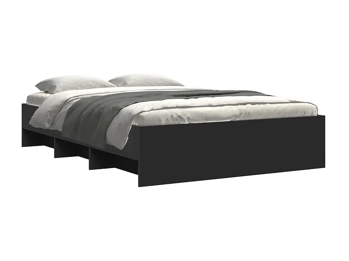 Bettgestell Schwarz 120x190 cm Holzwerkstoff
