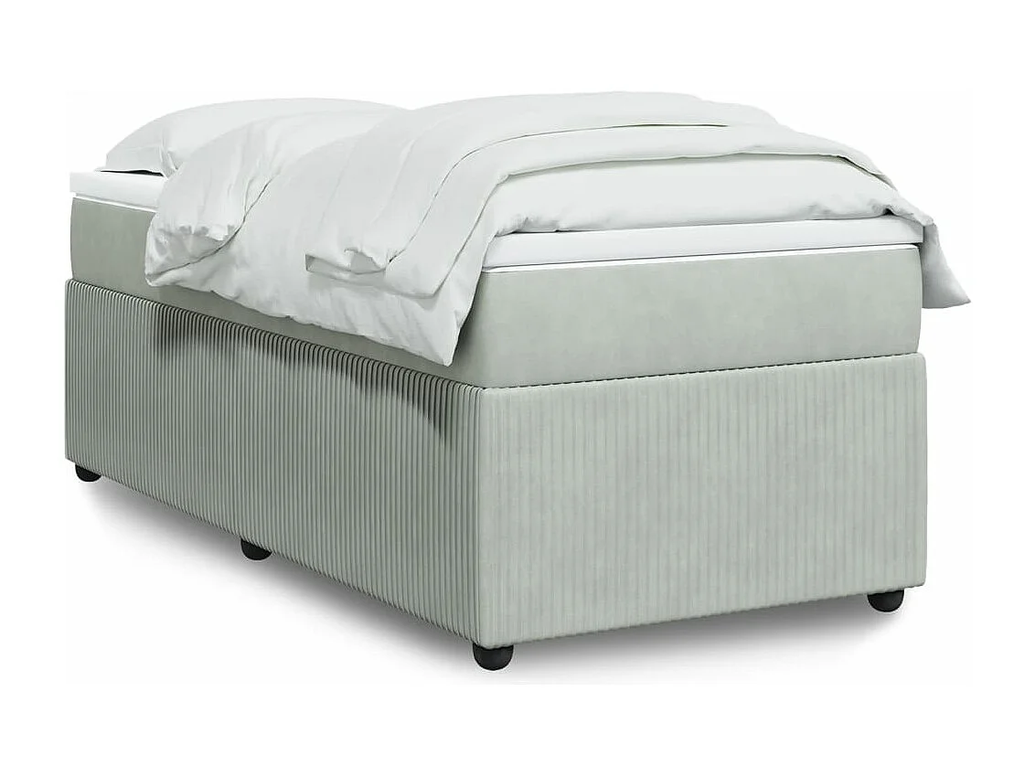 Boxspringbett mit Matratze Hellgrau 100x200 cm Samt