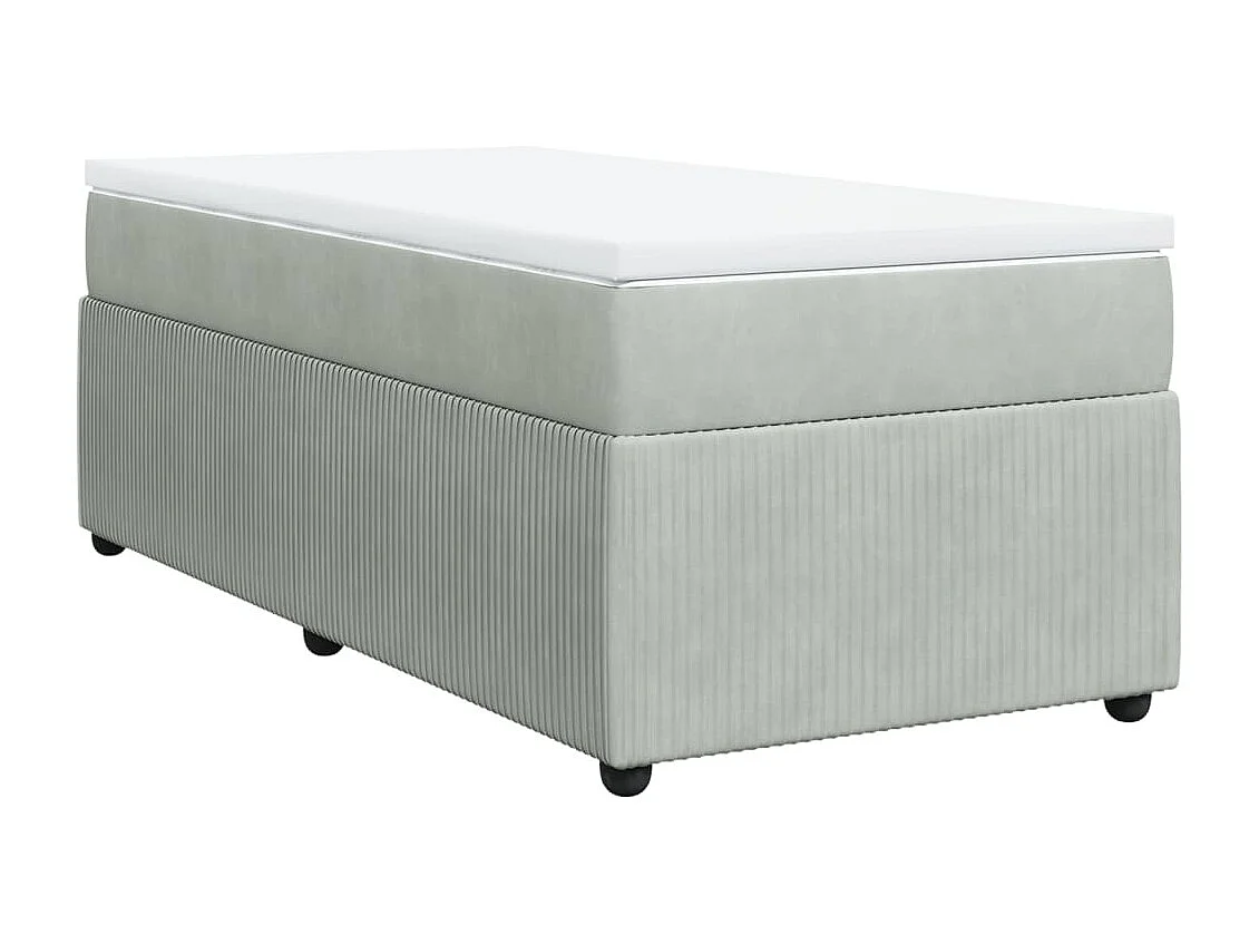 Sommier à lattes de lit et matelas Gris clair 100x200cm Velours