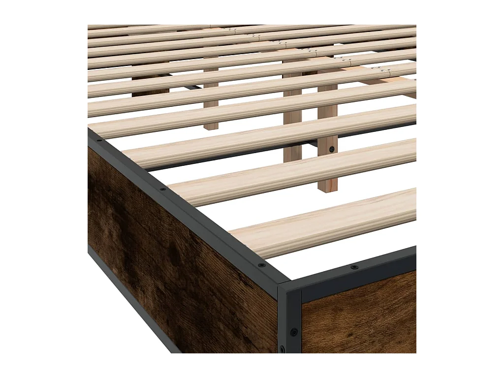 Estrutura de cama 135x190 cm derivados madeira/metal