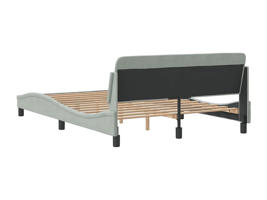 Cadre de lit sans matelas gris clair 140x190 cm velours