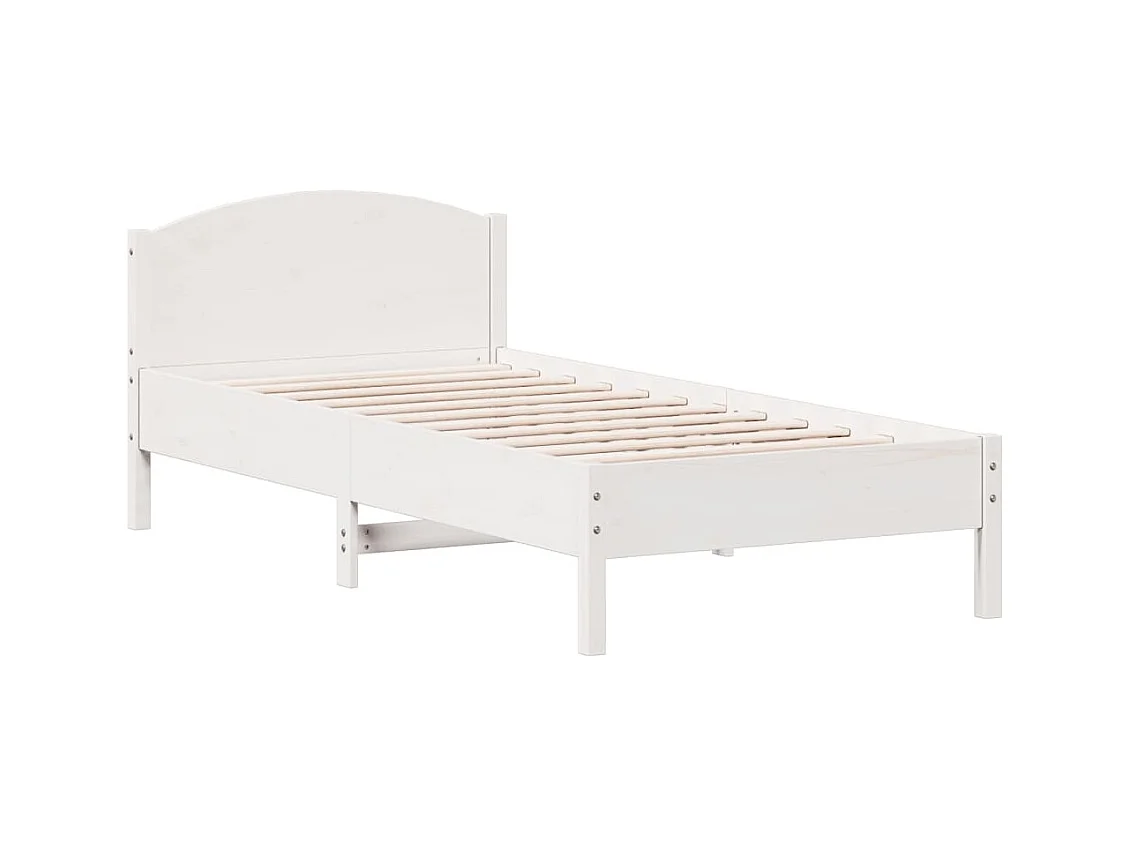 Bedframe zonder matras massief grenenhout wit 140x200 cm