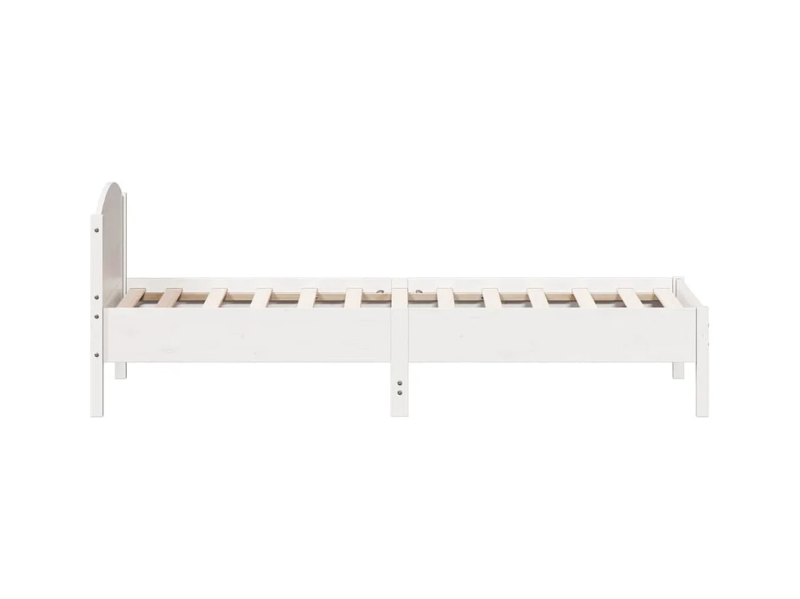 Bedframe zonder matras massief grenenhout wit 140x200 cm