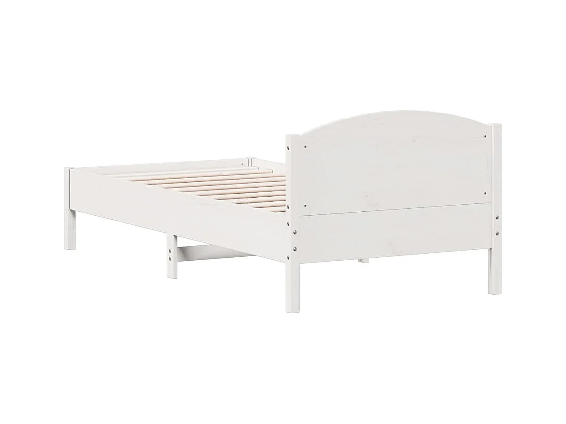 Bedframe zonder matras massief grenenhout wit 140x200 cm