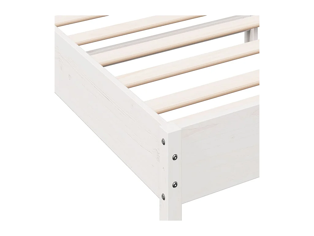 Bedframe zonder matras massief grenenhout wit 140x200 cm