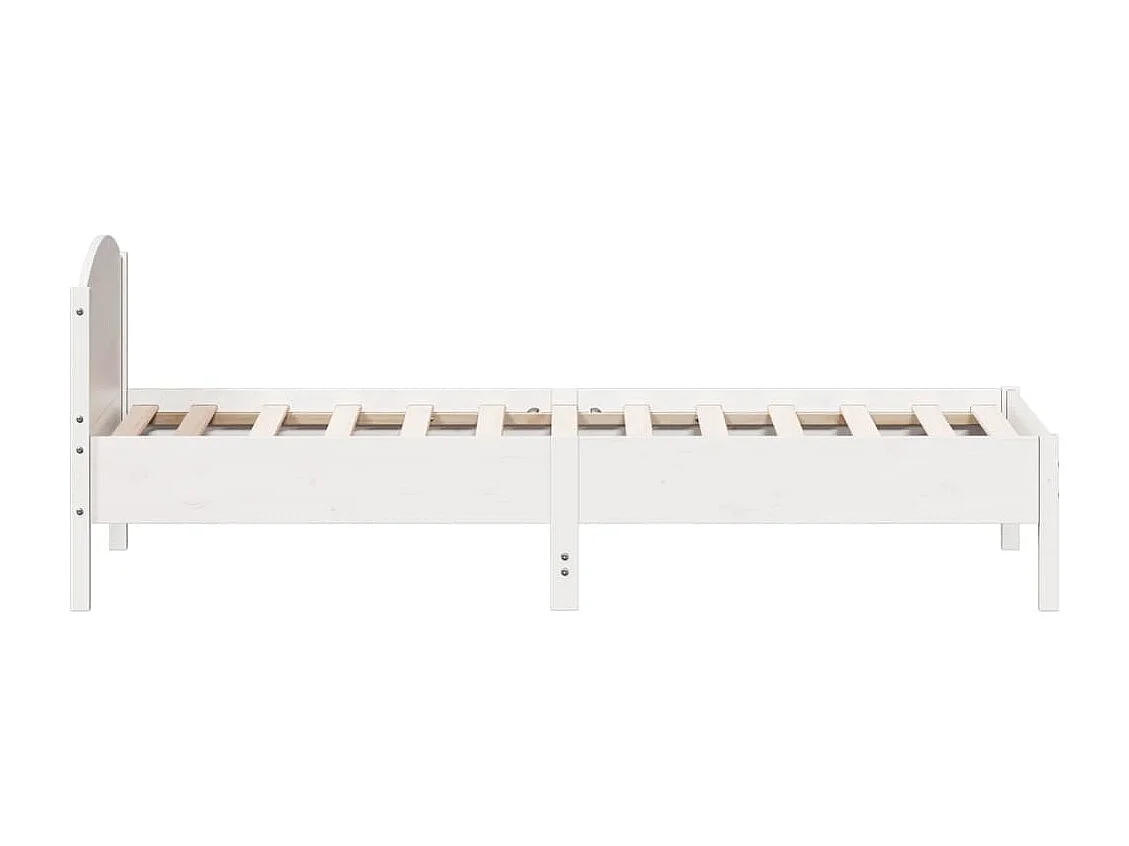 Bedframe zonder matras massief grenenhout wit 140x200 cm