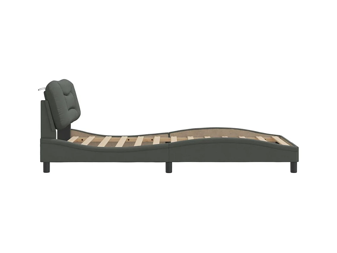Bedframe zonder matras 100x200 cm stof donkergrijs