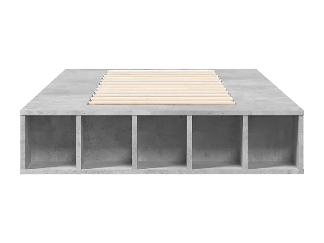 Estructura de cama madera de ingeniería gris hormigón 90x190 cm