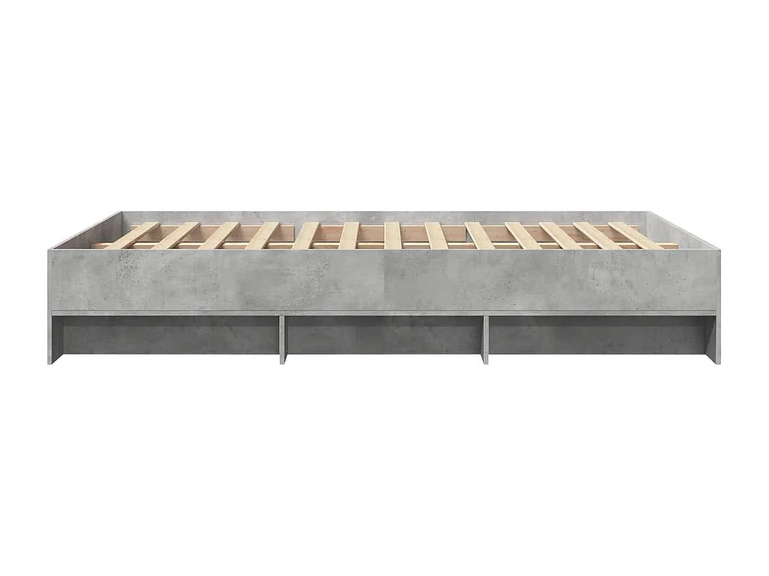 Cadre de lit sans matelas gris béton 140x200 cm bois ingénierie