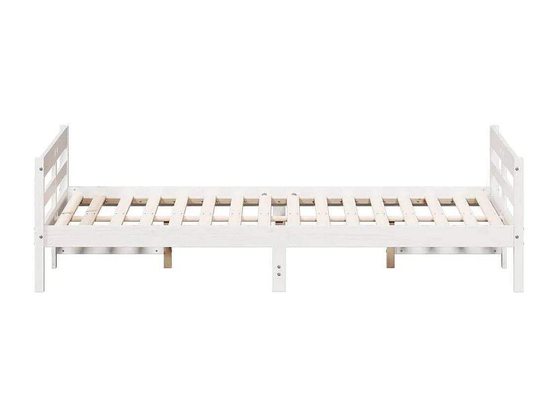 Cadre de lit sans matelas blanc 120x200 cm bois de pin massif