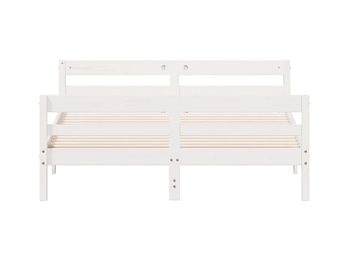Cadre de lit sans matelas blanc 120x200 cm bois de pin massif