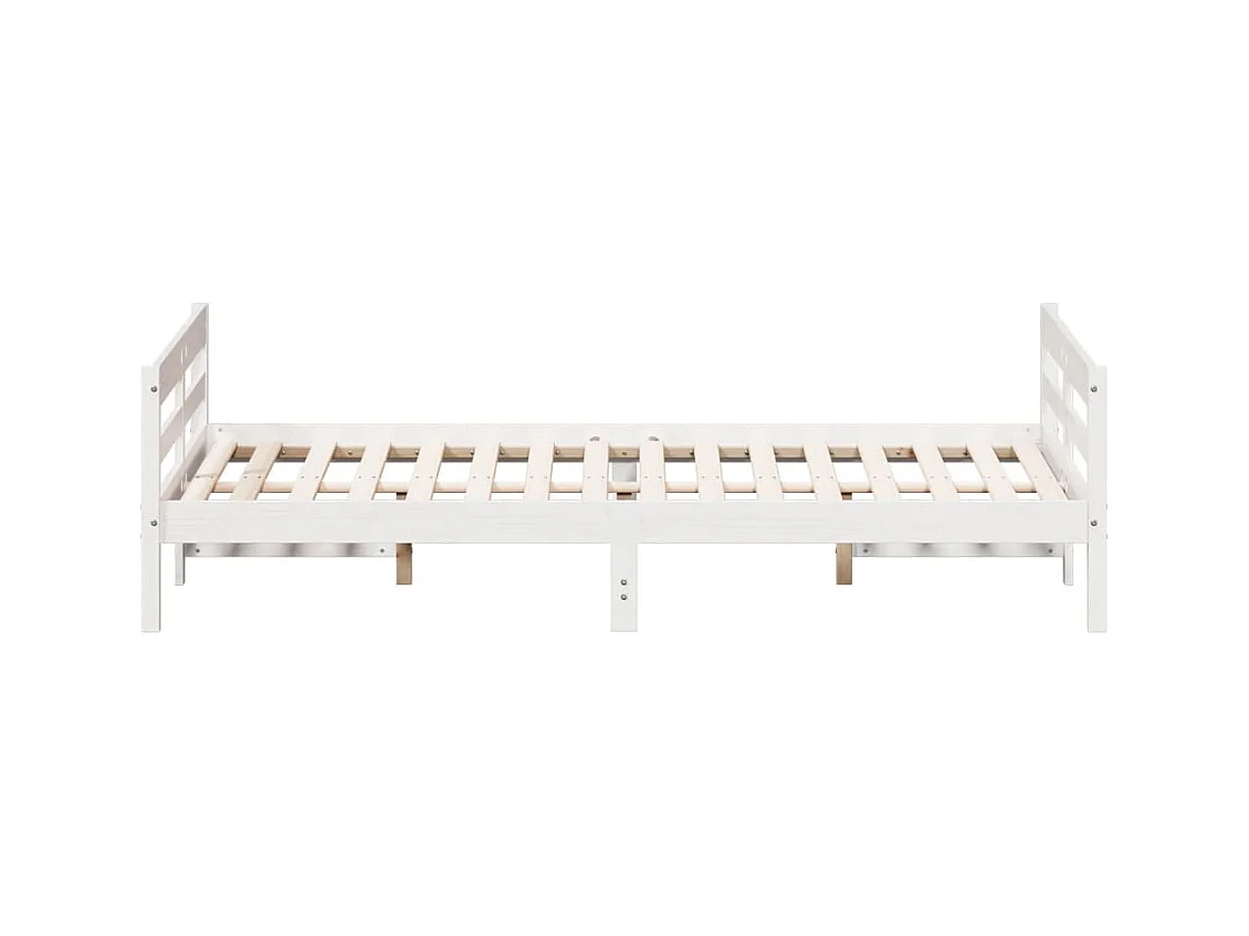 Cadre de lit sans matelas blanc 120x200 cm bois de pin massif
