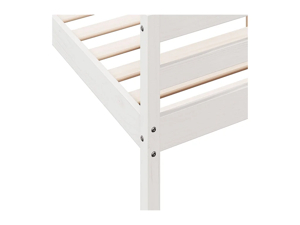Cadre de lit sans matelas blanc 120x200 cm bois de pin massif