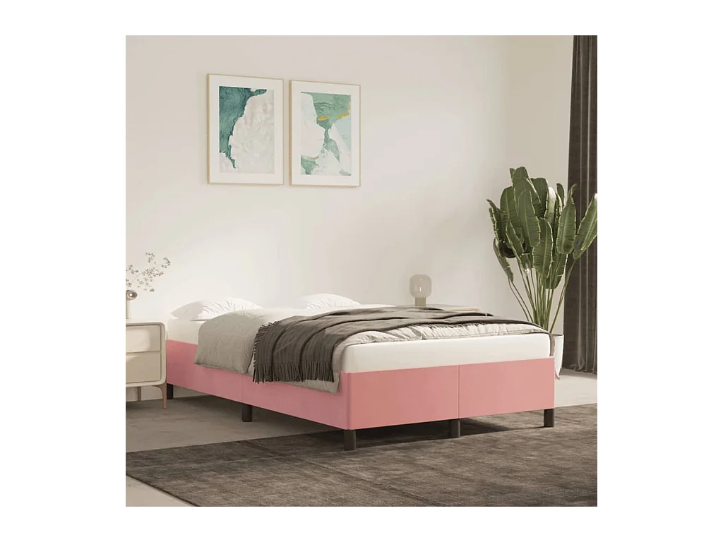 Bettgestell Rosa 120x190 cm Samt