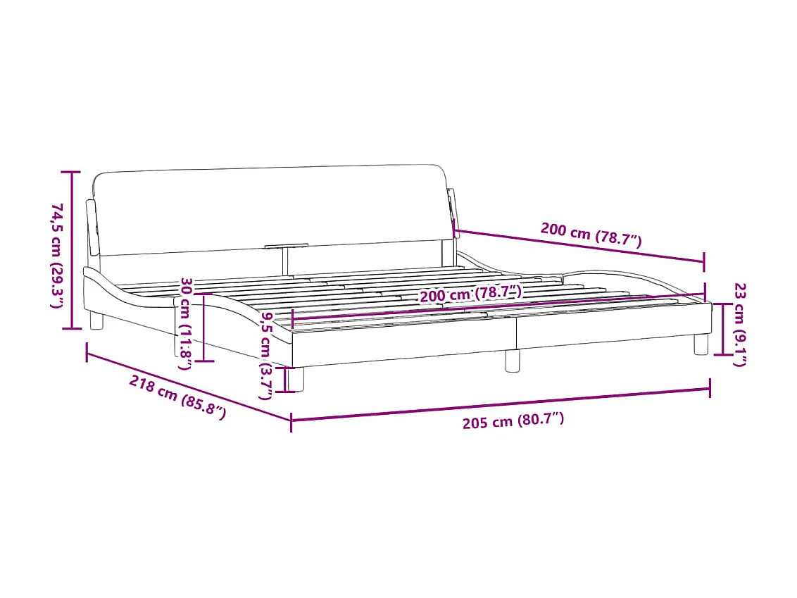 Cadre de lit sans matelas cire marron 160x200cm bois pin massif