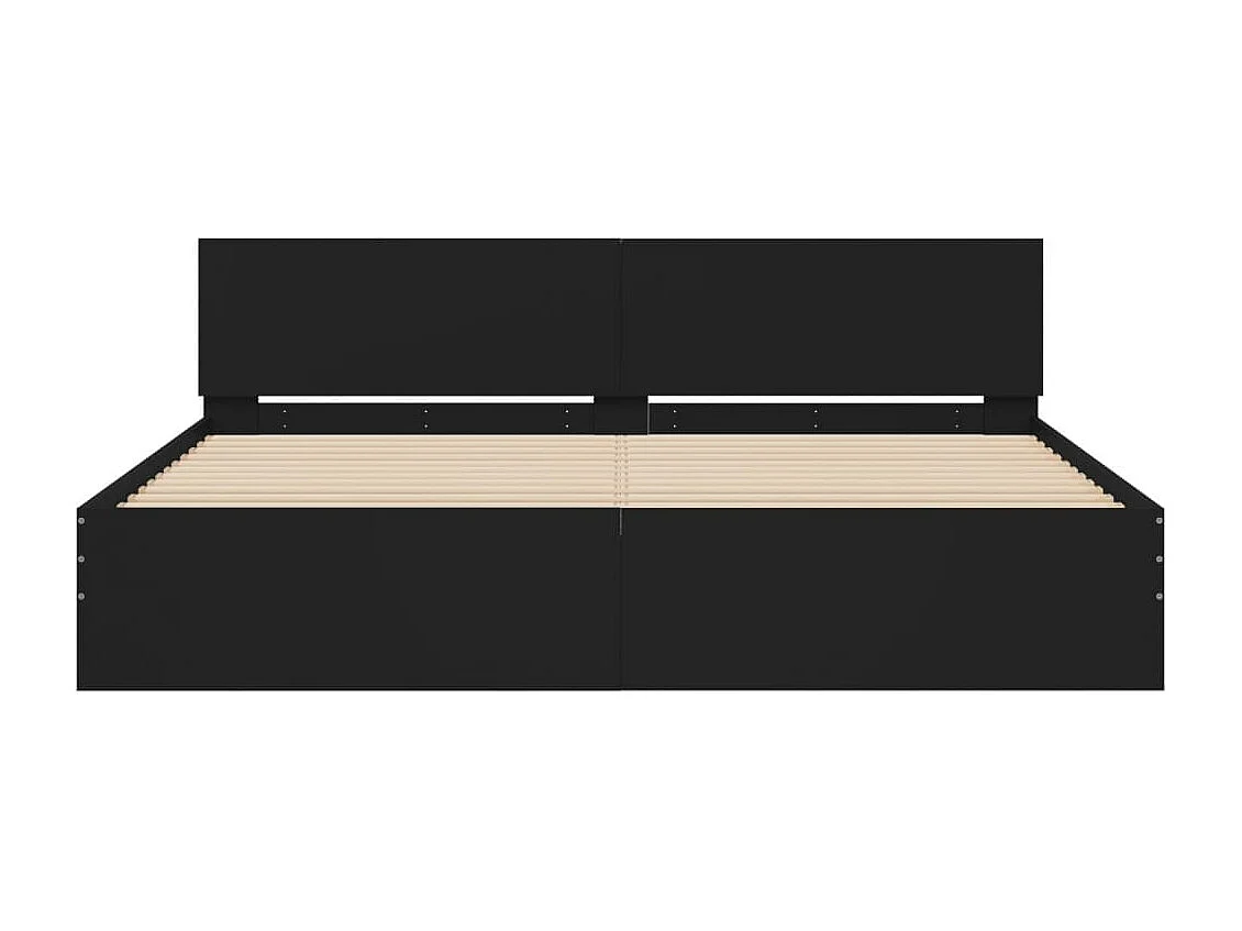 Estrutura de cama com cabeceira 180x200 cm preto
