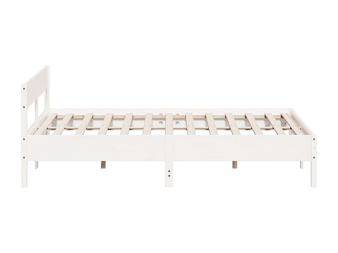 Cadre de lit sans matelas blanc 200x200 cm bois massif de pin