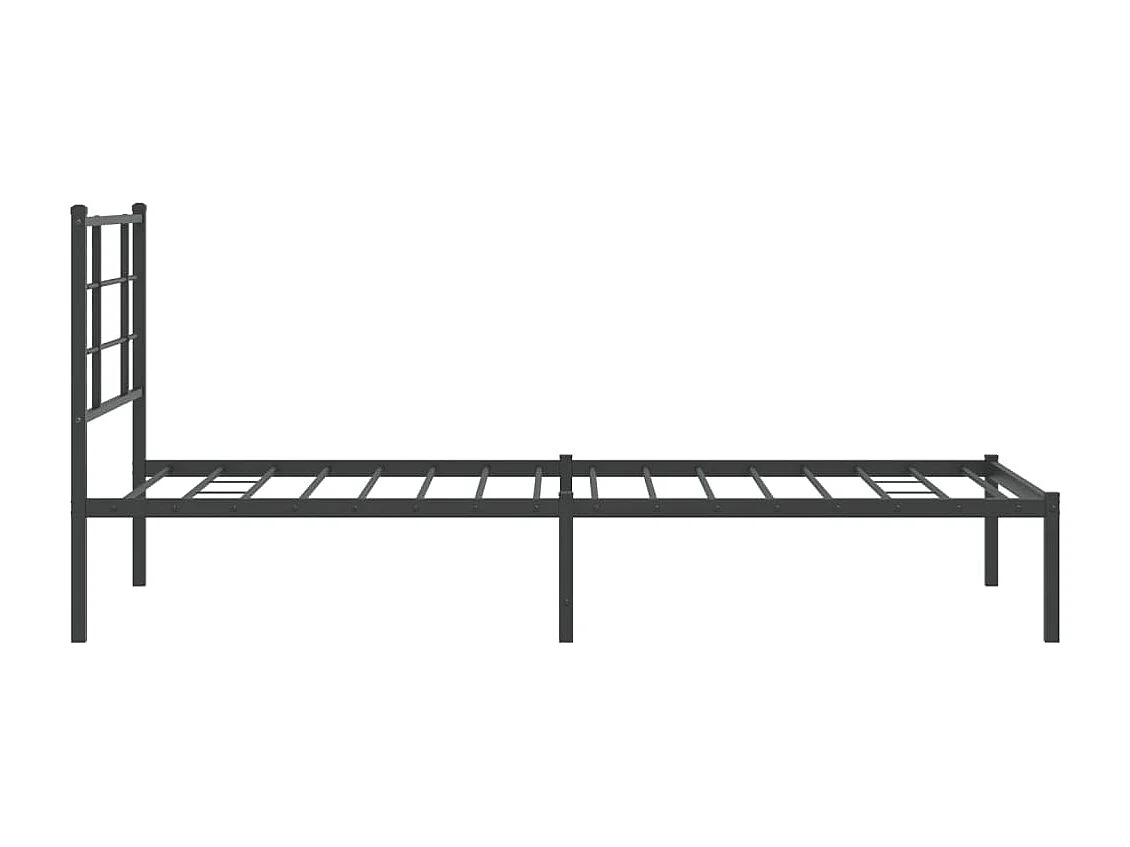 Bettgestell mit Kopfteil Metall Schwarz 90x190 cm