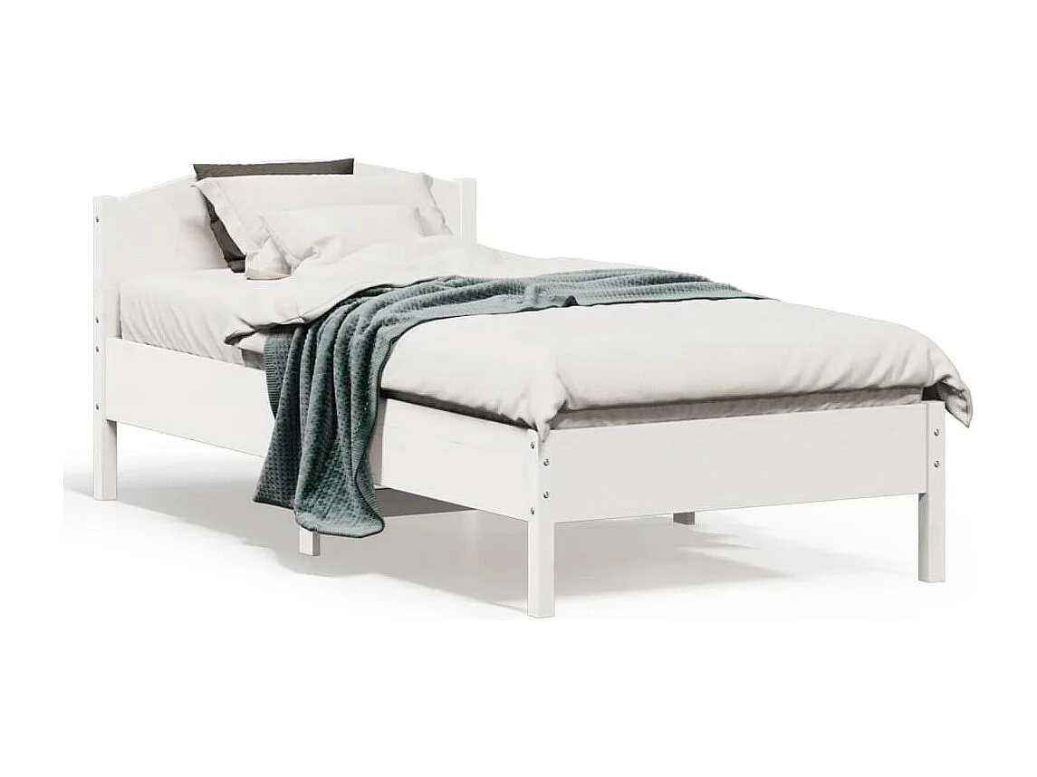 Cama sem colchão 90x190 cm madeira de pinho maciça branco