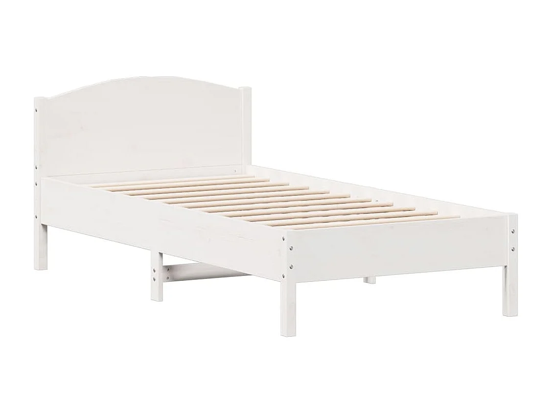 Cama sem colchão 90x190 cm madeira de pinho maciça branco