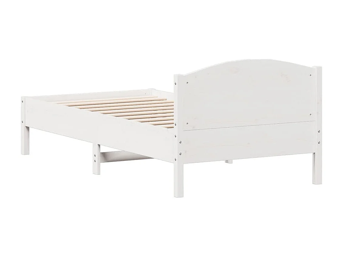 Cama sem colchão 90x190 cm madeira de pinho maciça branco