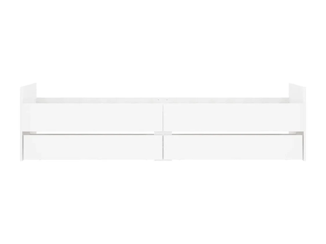 Cadre de lit avec tiroirs sans matelas blanc 90x190 cm